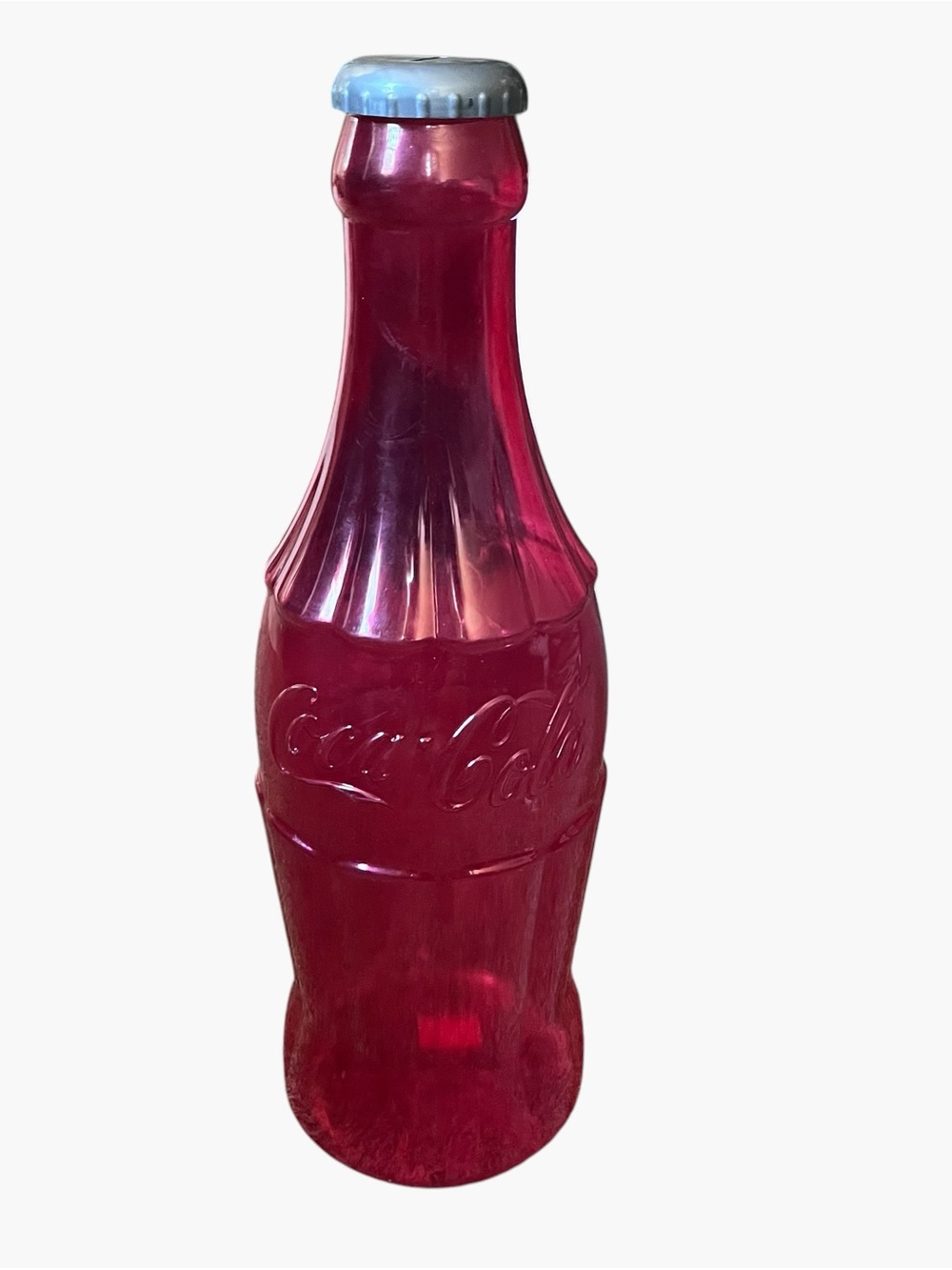 Vintage COCA-COLA 23" Giant Red Plastic Coke Bottle Piggy Bank Coin Bank